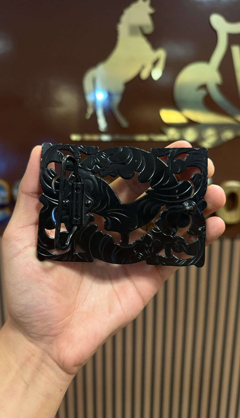 Rooster Gun Metal Buckle