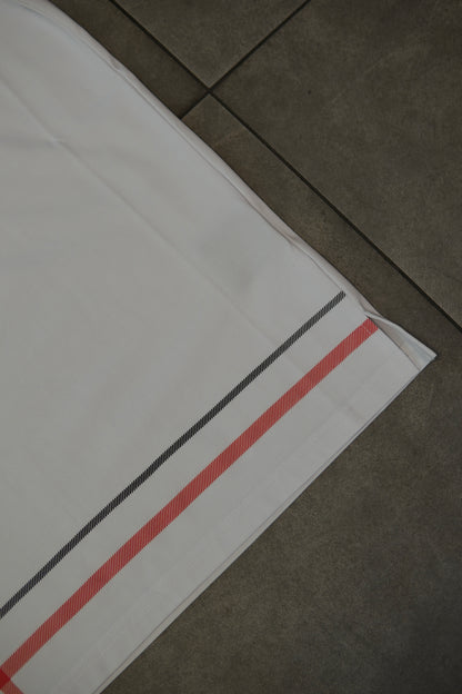 Men’s Polo Button Up - White Red