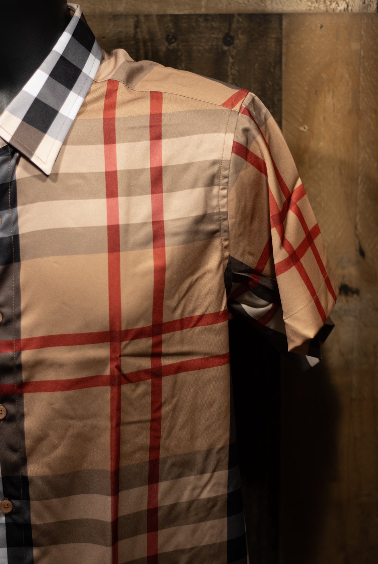 Men’s Short Sleeve Button Up - Dark Khaki