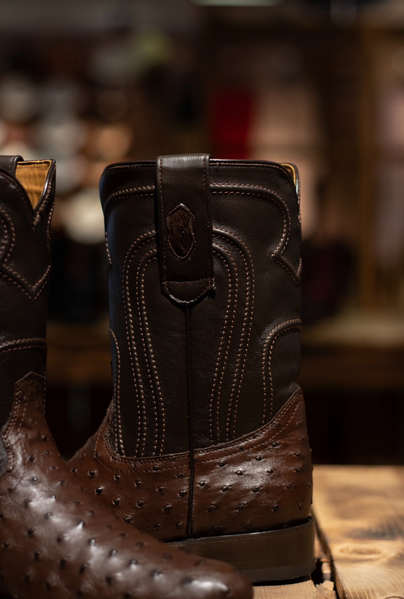 Avestruz Roper Toe “Faded Brown”