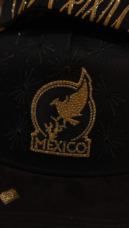 Bigg Boss Snapback Cap Viva México Gold Black