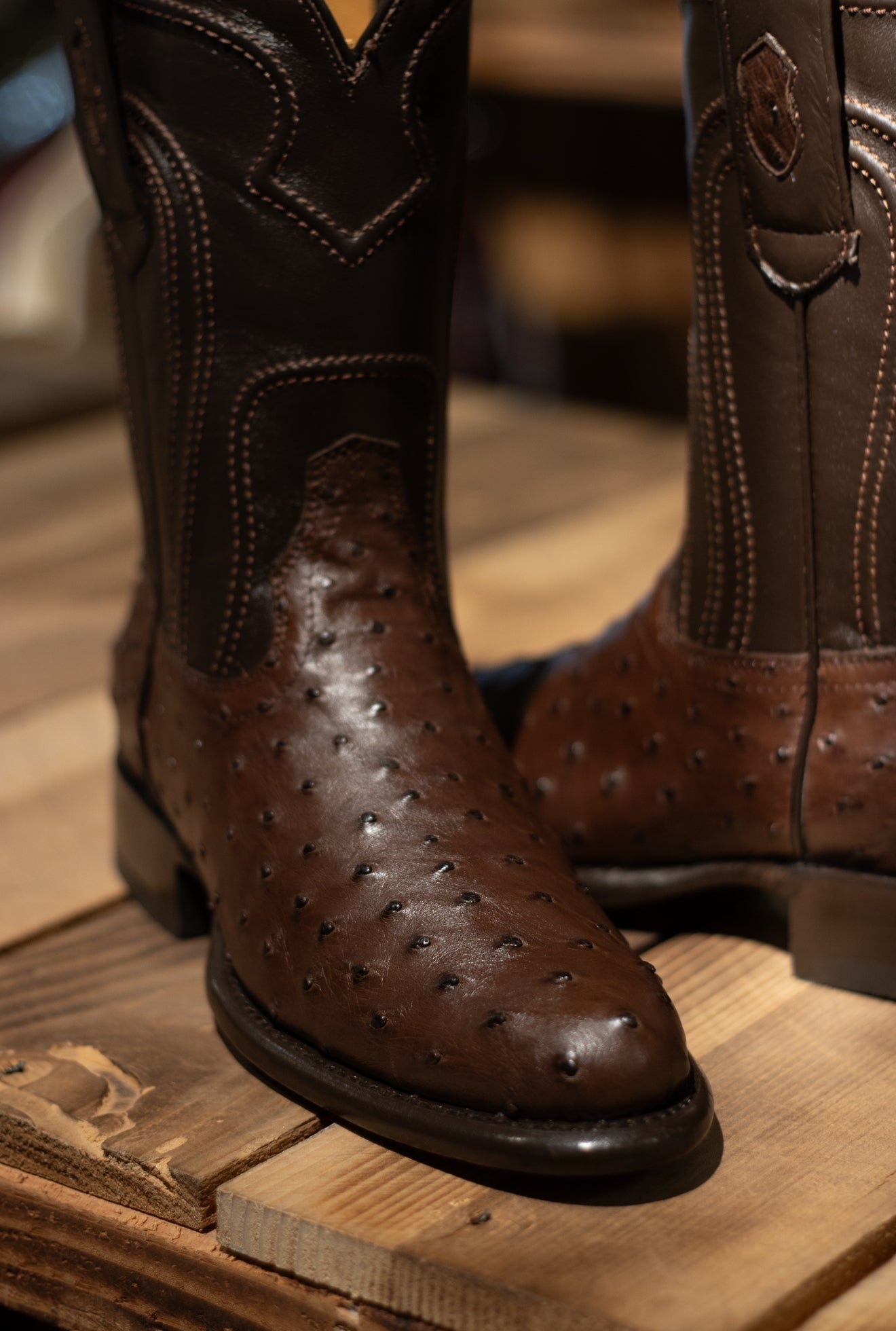 Avestruz Roper Toe “Faded Brown”