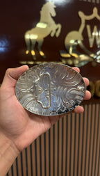 Horse Head Squared Gem Western Belt Buckle