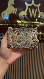 San Judas Square Horse Shoe Western Belt Buckle