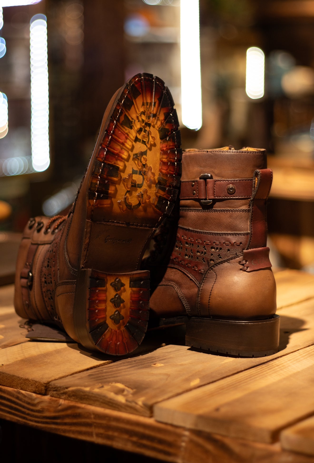 Cuadra - Pez Coffee Lace Up Round Toe 4D07MH