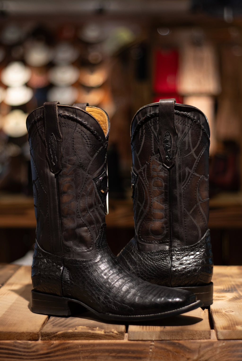 Cuadra - Caiman Belly Black Square Toe 3Z1OFY