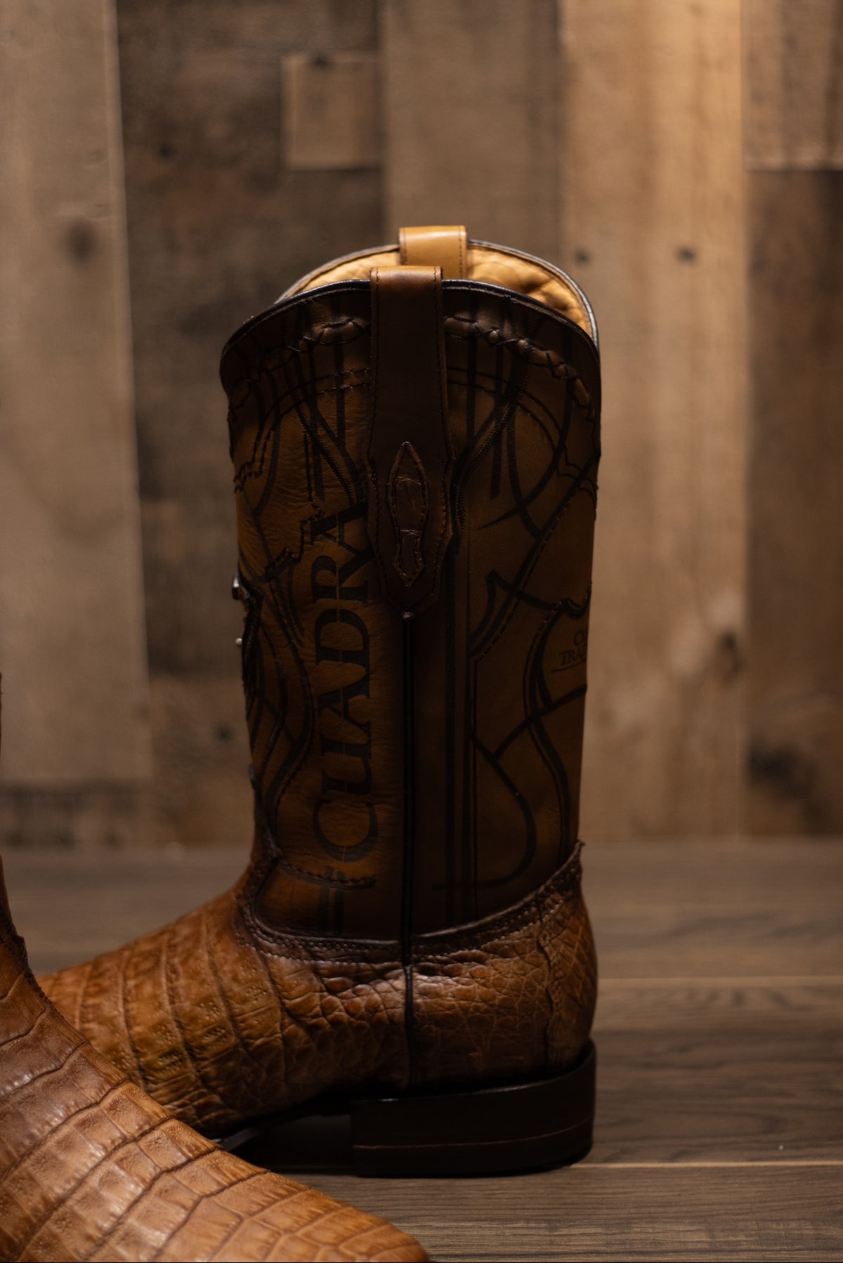 Cuadra - Caiman Belly Toaster Almendra Square Toe