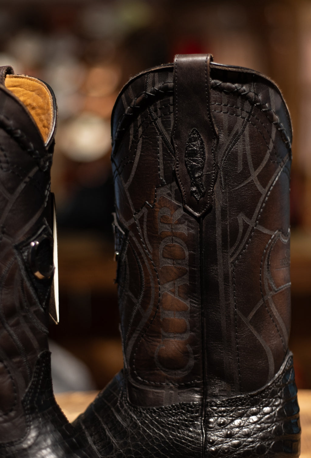 Cuadra - Caiman Belly Black Square Toe 3Z1OFY