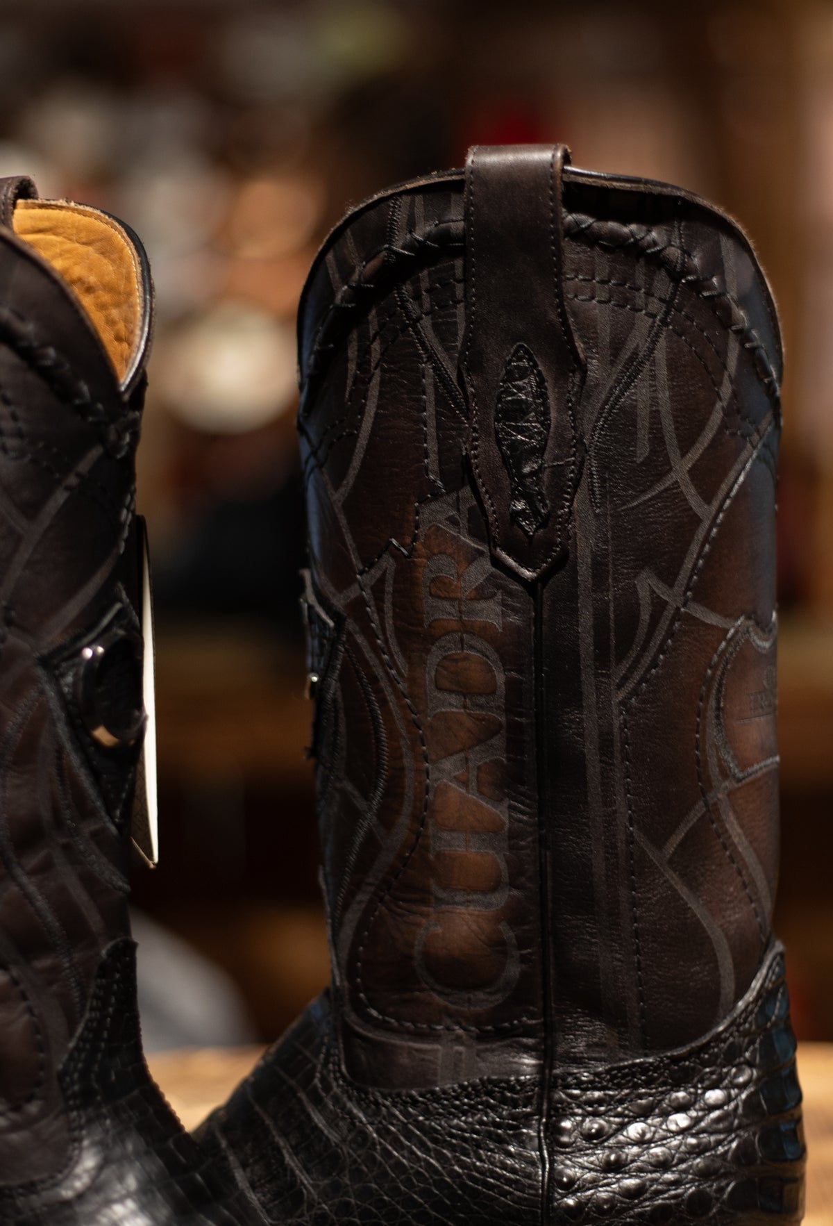 Cuadra - Caiman Belly Black Square Toe 3Z1OFY