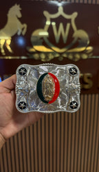 Virgin Mary Metallic Patriot Western Belt Buckle