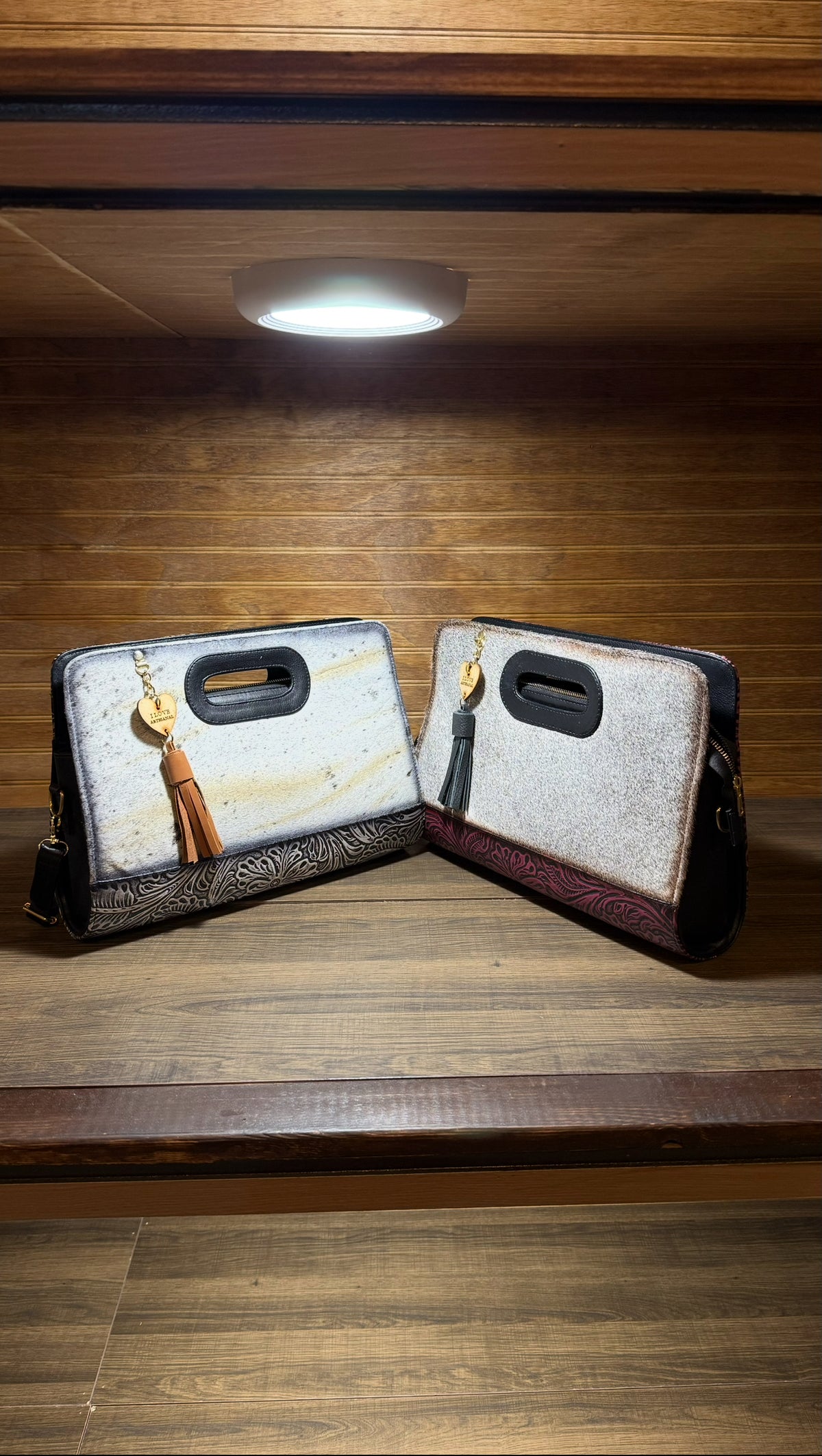 Fabiola White & Pink Hand Tool Women Purses