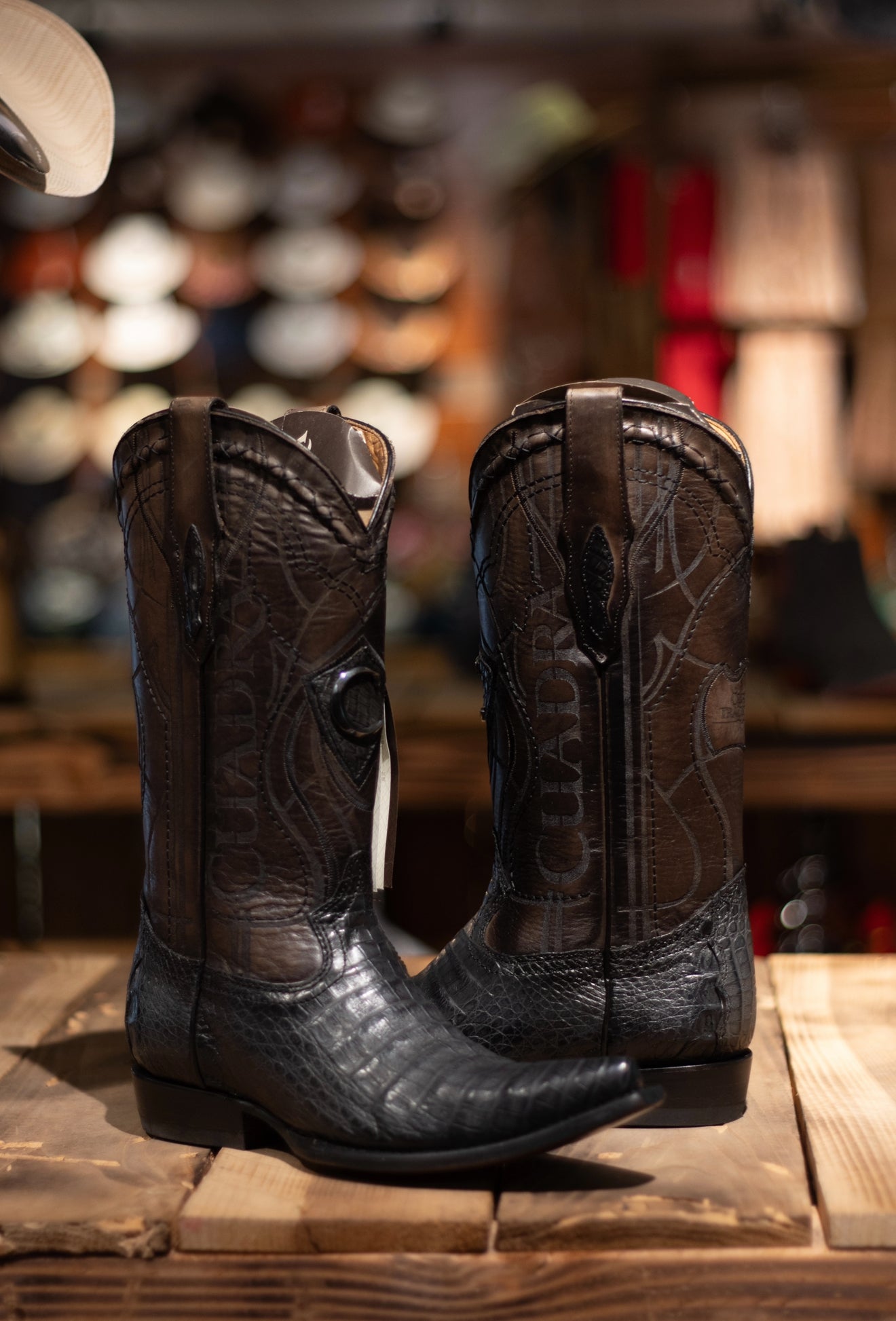 Cuadra - Caiman Belly Faena Grey Snip Toe 2B1OFY