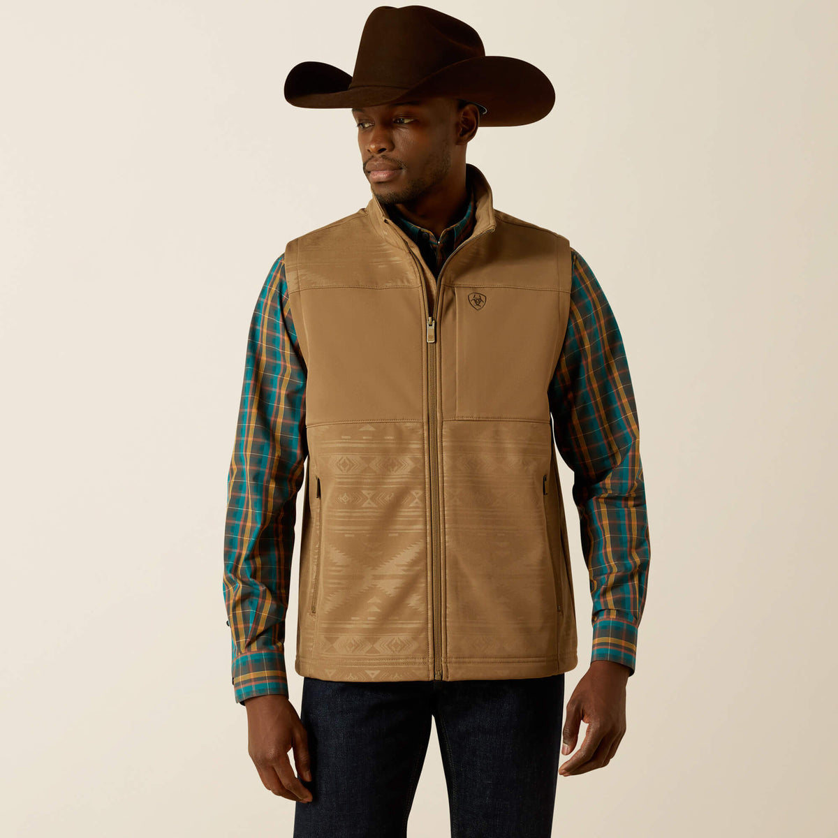 Men’s Ariat Vernon Soft Shell Vest - Khaki Southwest