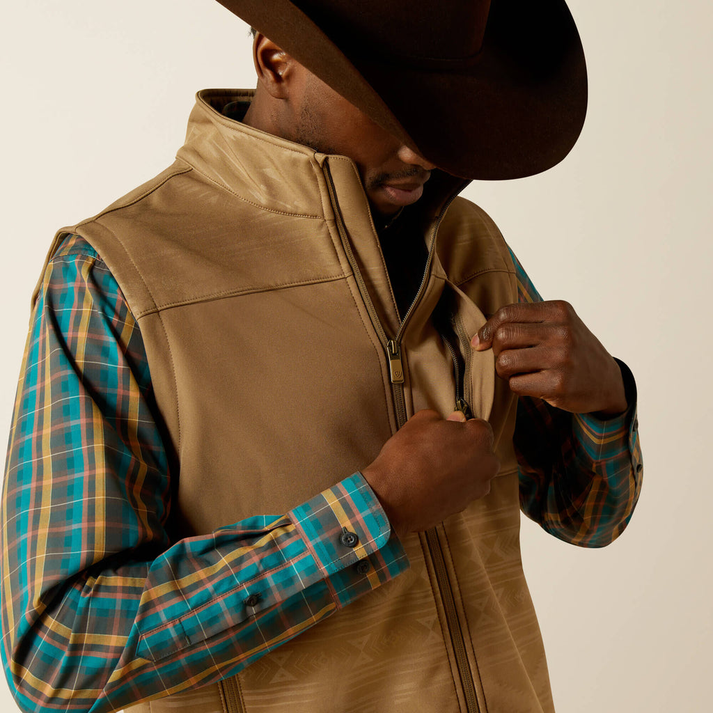 Men’s Ariat Vernon Soft Shell Vest - Khaki Southwest