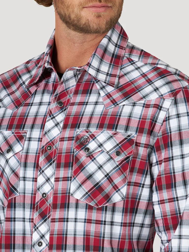 Wrangler Retro Modern Fit Button Up - Red
