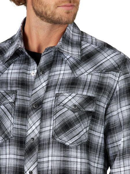 Wrangler Button Up Grey Black