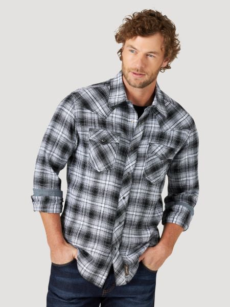 Wrangler Button Up Grey Black