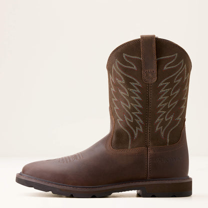 Ariat Men's Ground Breaker Wide Square Toe Brown Boots