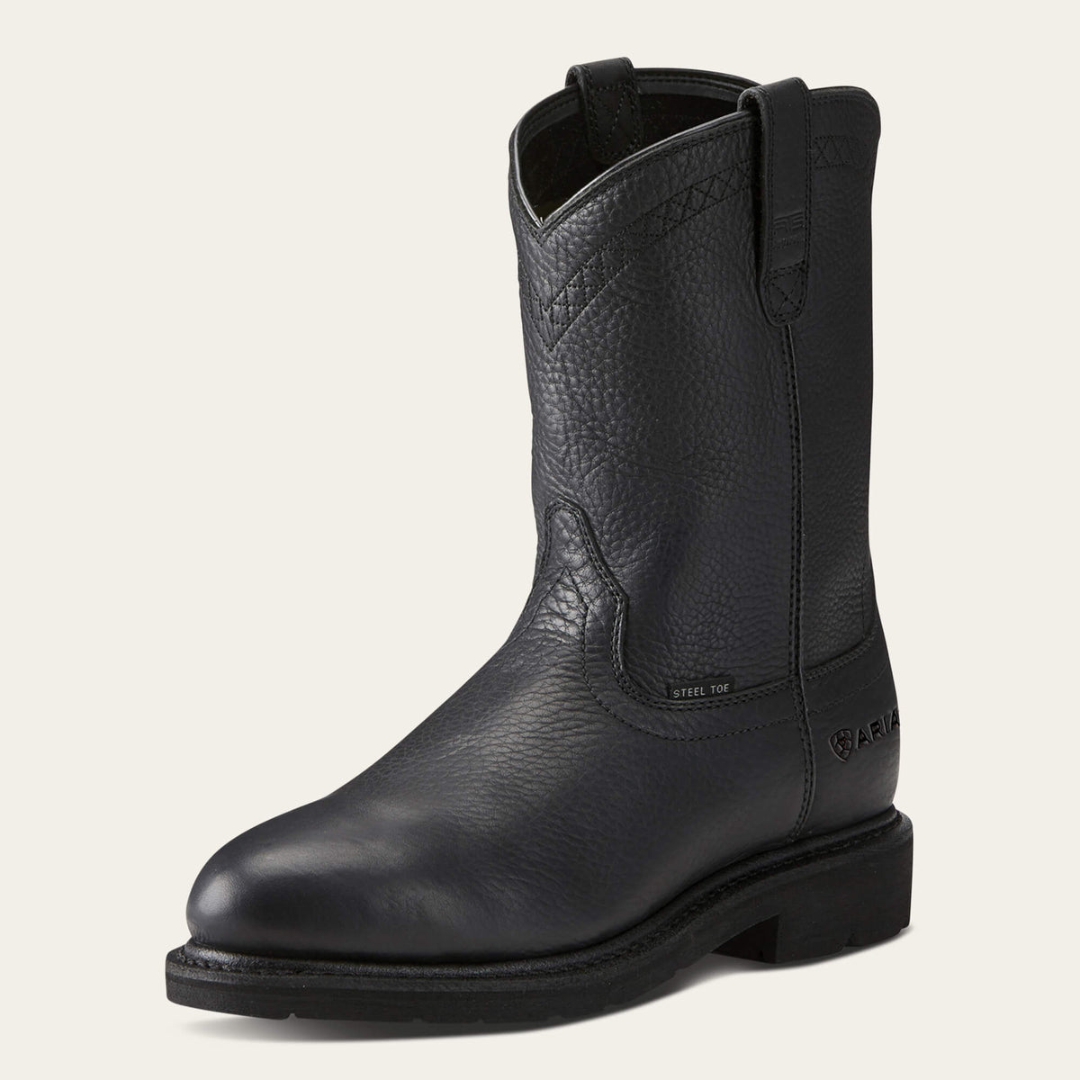 Ariat Men's Sierra Steel Toe Roper Toe Black Boots