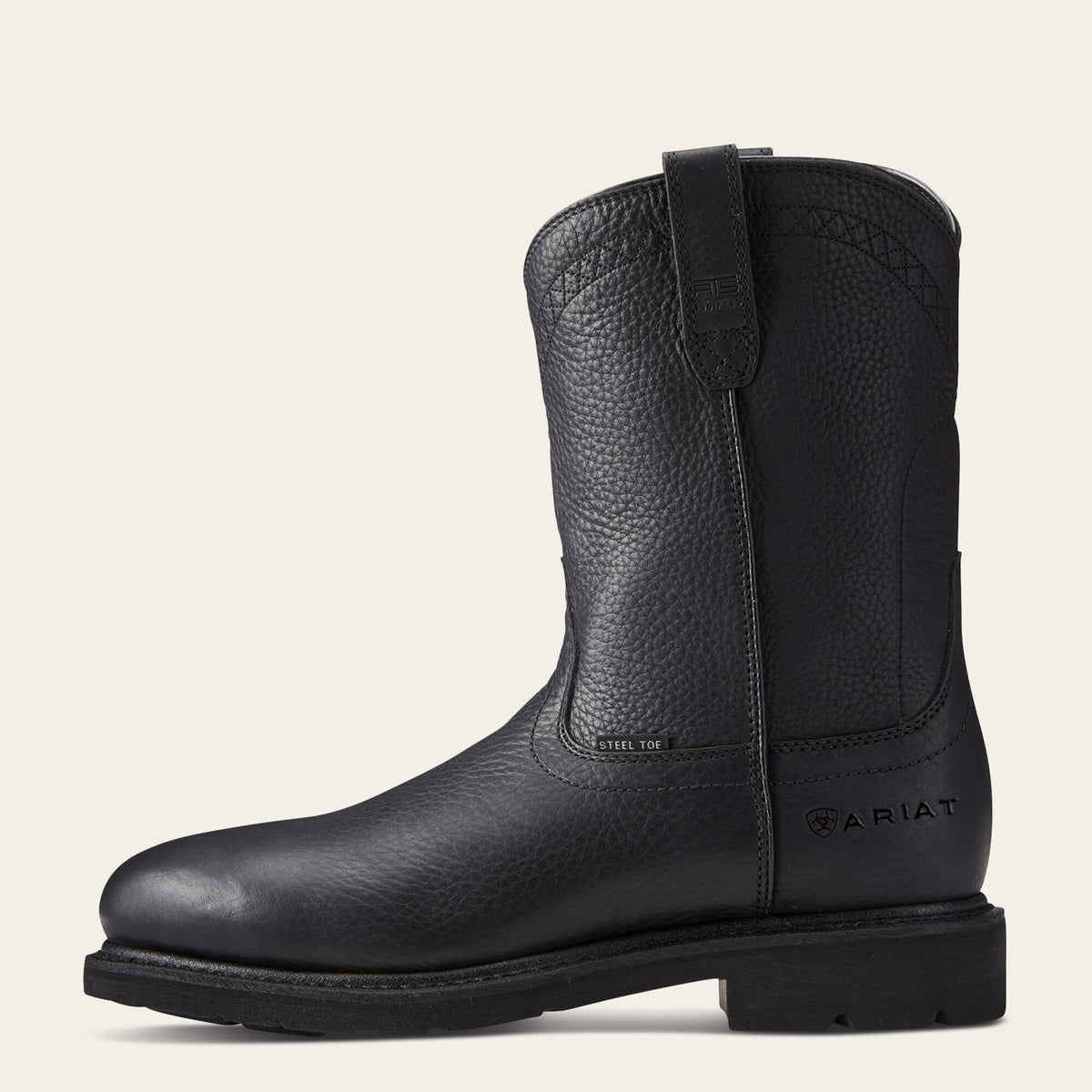 Ariat Men's Sierra Steel Toe Roper Toe Black Boots