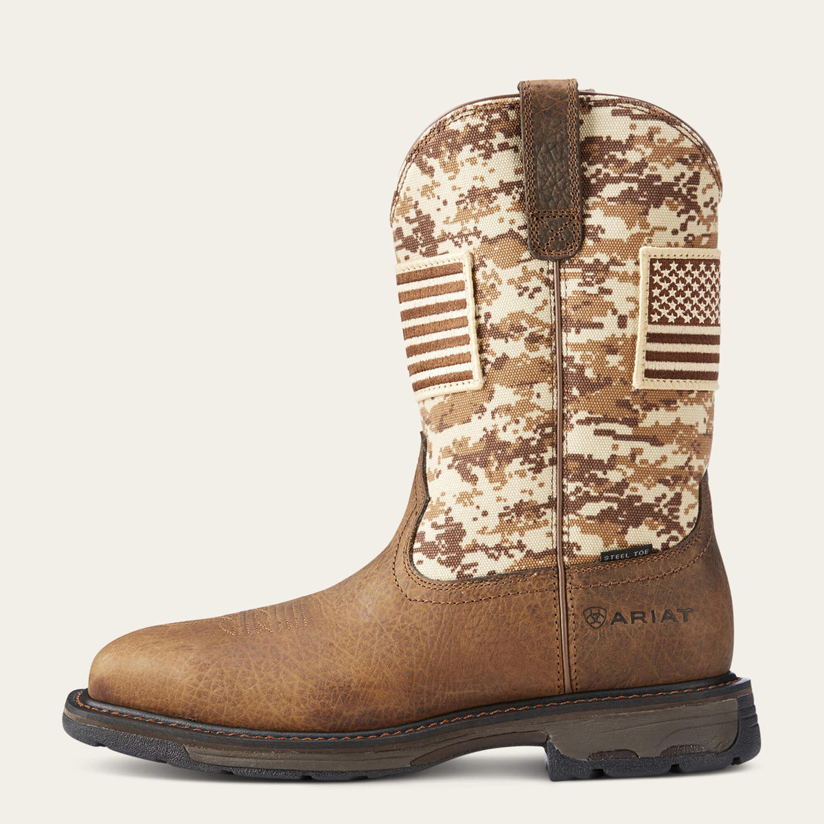 Ariat Men's Workhog Patriot Earth/Sand Camo Print Boots
