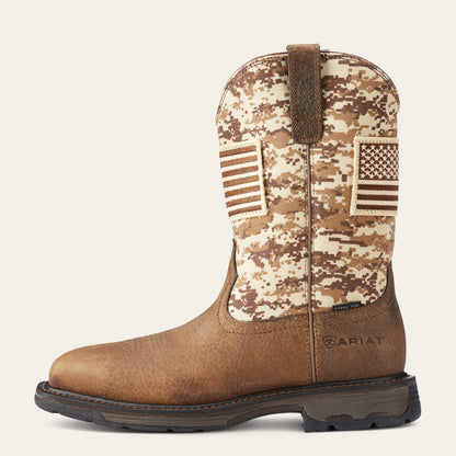 Ariat Men's Workhog Patriot Earth/Sand Camo Print Boots