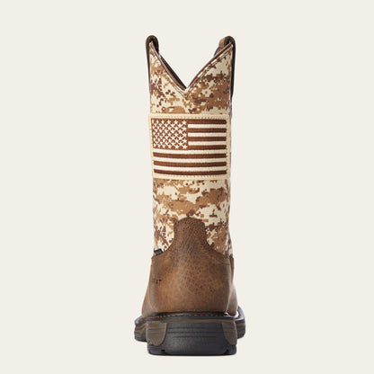 Ariat Men's Workhog Patriot Earth/Sand Camo Print Boots