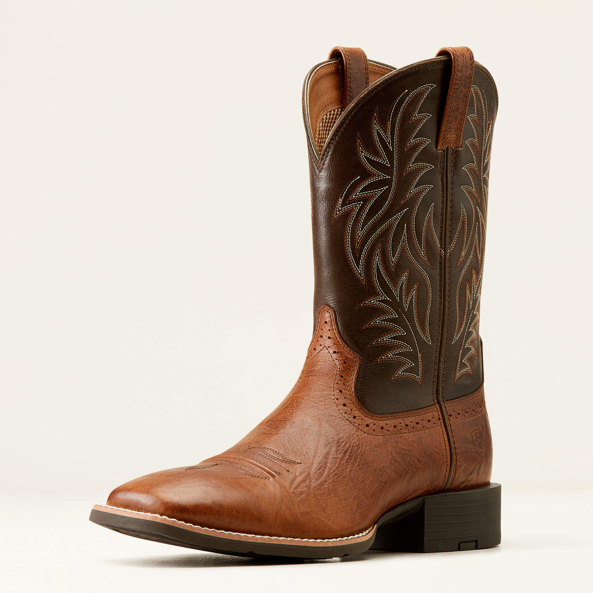 Ariat Men's Sport Western Wide Square Toe Peanut Butter/Chaga Brown Boots