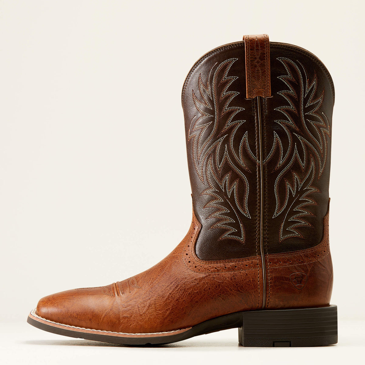 Ariat Men's Sport Western Wide Square Toe Peanut Butter/Chaga Brown Boots