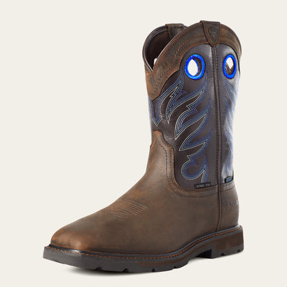 Ariat Men's Groundwork H20 Steel Toe Dark Brown/After Dark Square Toe Boots