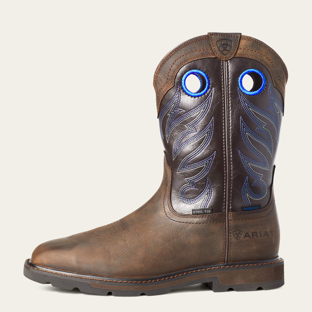 Ariat Men's Groundwork H20 Steel Toe Dark Brown/After Dark Square Toe Boots