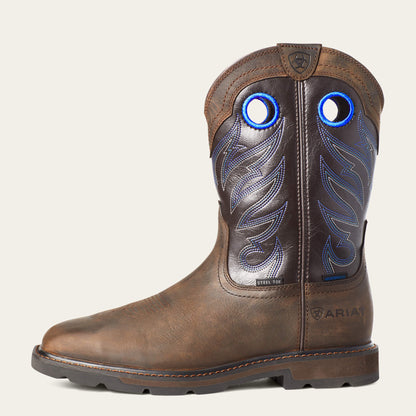 Ariat Men's Groundwork H20 Steel Toe Dark Brown/After Dark Square Toe Boots