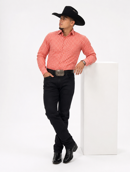 Men’s Cuero Line Printed Long Sleeve Button Up “Vulcan”