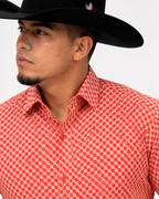 Men’s Cuero Line Printed Long Sleeve Button Up “Vulcan”