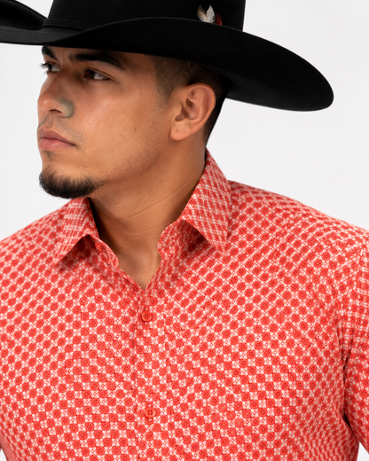 Men’s Cuero Line Printed Long Sleeve Button Up “Vulcan”