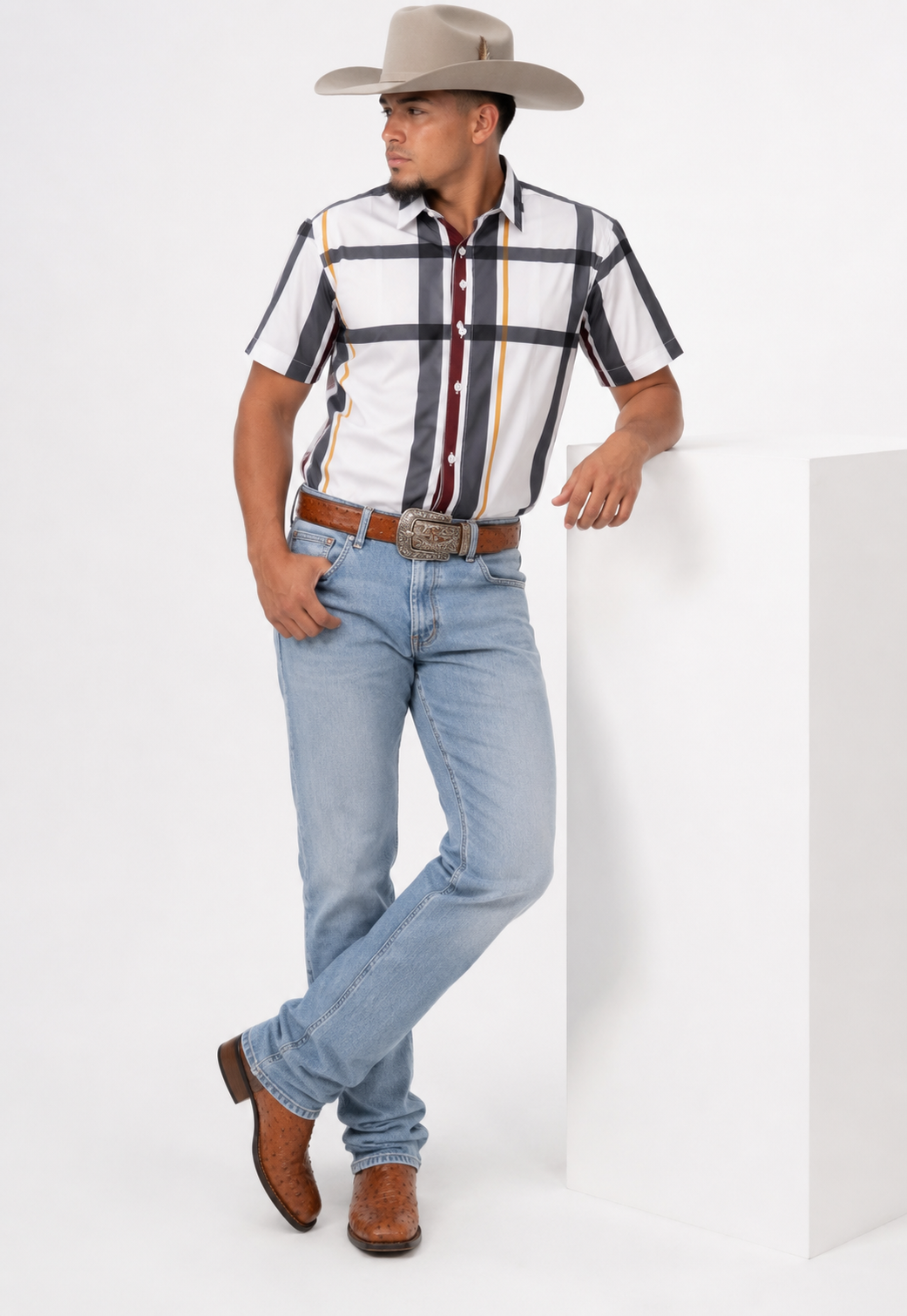 Men’s Moderno Short Sleeve Button Up “Plaid Raid”