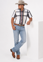 Men’s Moderno Short Sleeve Button Up “Plaid Raid”