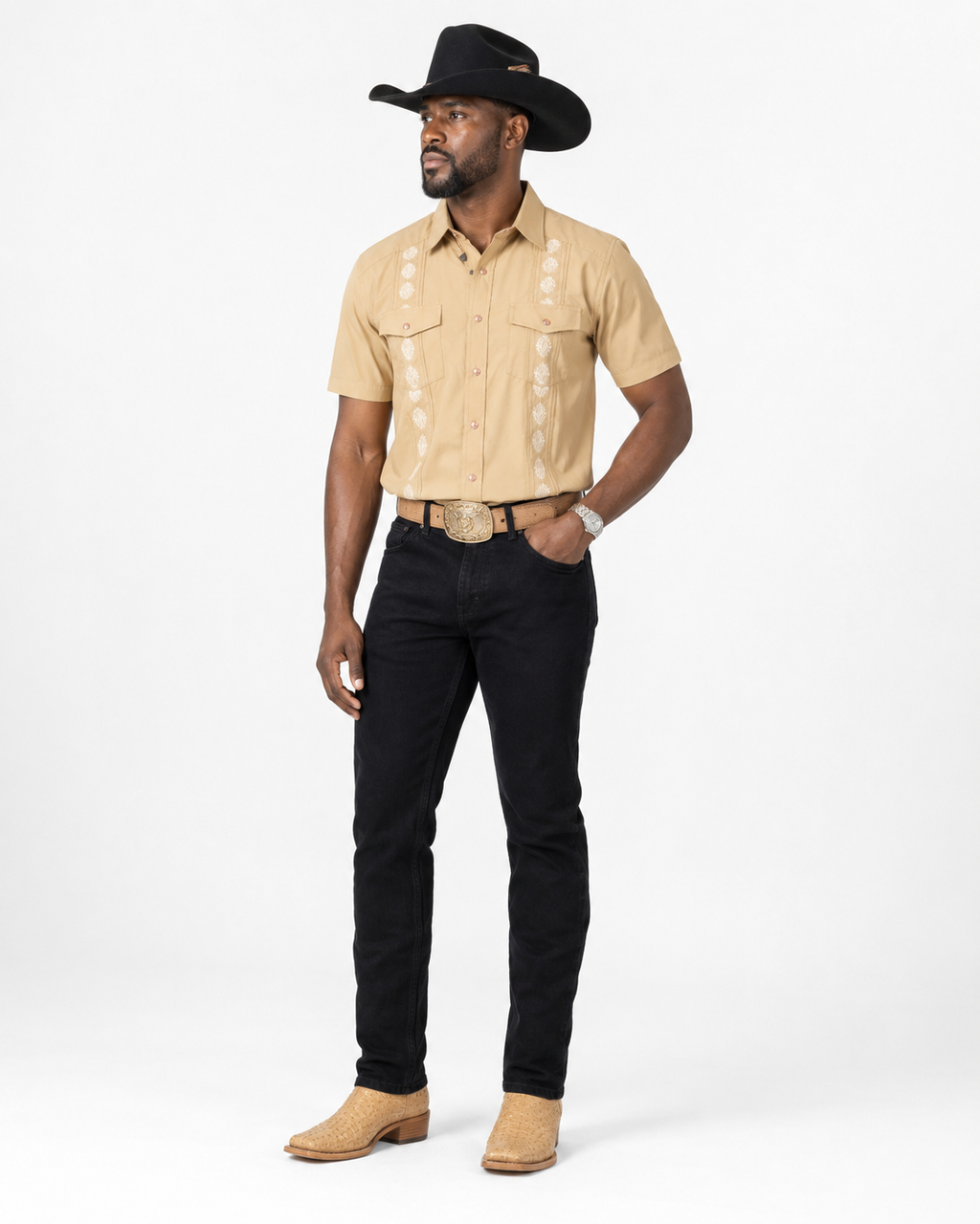 Men’s AW Short Sleeve Button Up “Khaki”