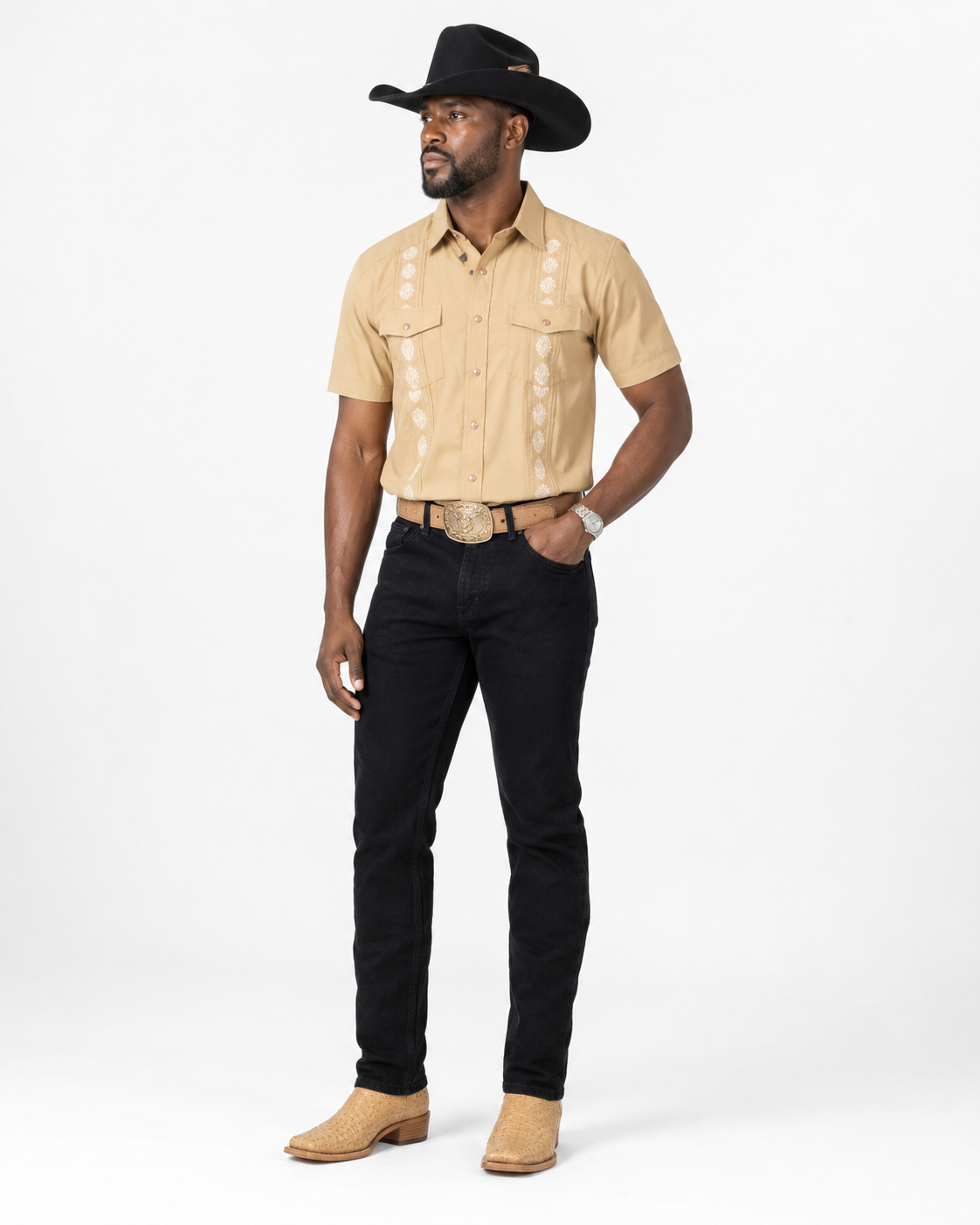 Men’s AW Short Sleeve Button Up “Khaki”