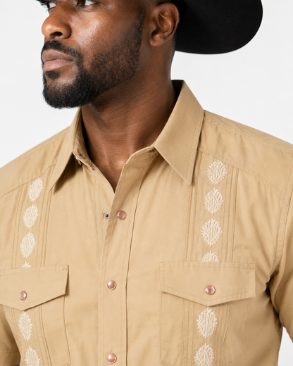 Men’s AW Short Sleeve Button Up “Khaki”