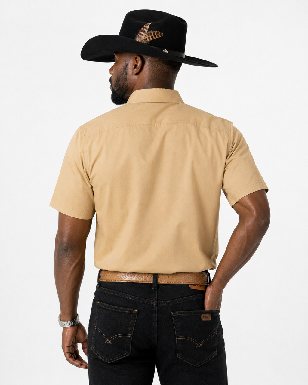 Men’s AW Short Sleeve Button Up “Khaki”