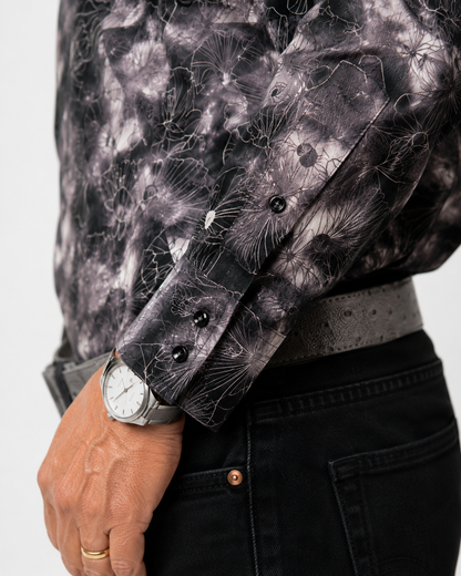 Men’s Rangers Long Sleeve Button Up “Cement Floral”