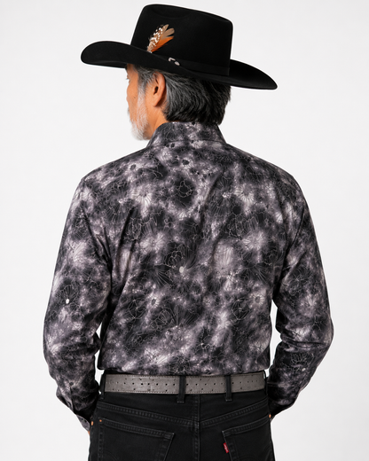 Men’s Rangers Long Sleeve Button Up “Cement Floral”