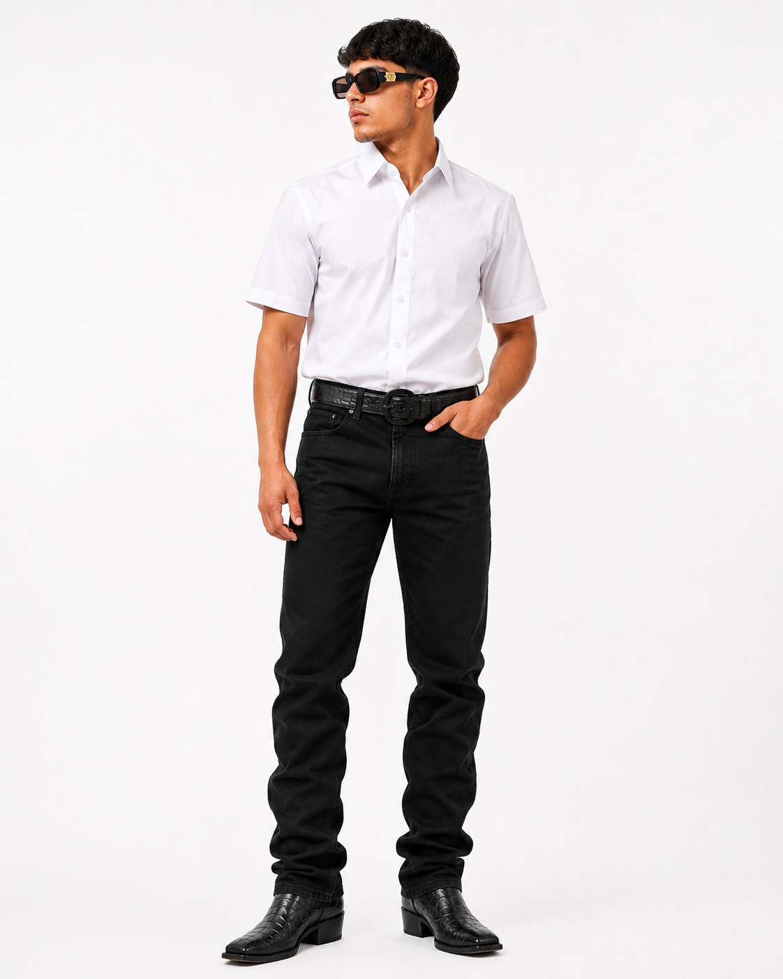 Men’s Moderno Short Sleeve Button Up “White”
