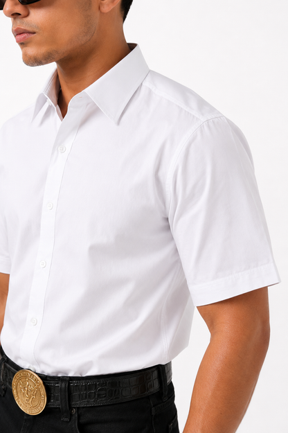 Men’s Moderno Short Sleeve Button Up “White”