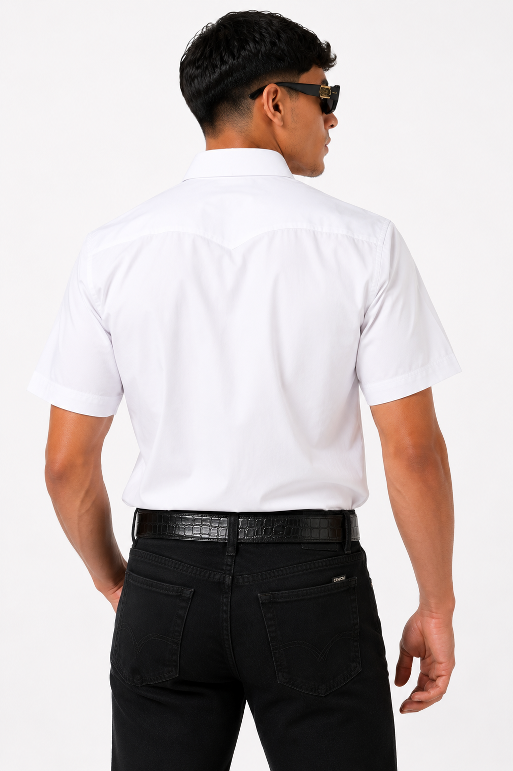 Men’s Moderno Short Sleeve Button Up “White”