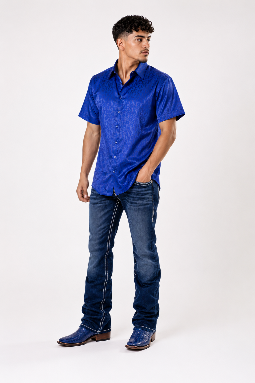 Men’s Moderno Short Sleeve Button Up “Royal”