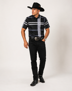 Men’s Moderno Short Sleeve Button Up Purple Plaid