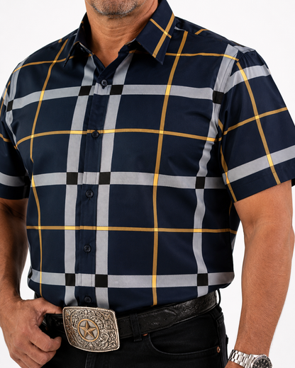 Men’s Moderno Short Sleeve Button Up “Purple Royalty”
