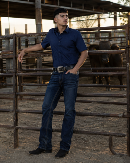 Men’s Moderno Short Sleeve Button Up “Navy”